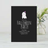 Simple Halloween Cute Ghost Birthday Party Event Kaart (Staand voorkant)