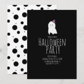 Simple Halloween Cute Ghost Birthday Party Event Kaart (Voorkant / Achterkant)