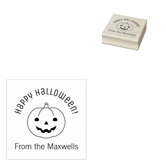 Simple Halloween Pumpkin Arch Message Rubberstempel (Gestempeld)