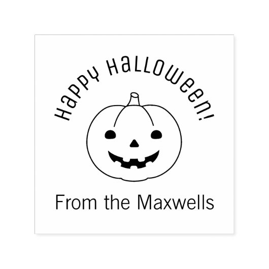 Simple Halloween Pumpkin Arch Message Zelfinktende Stempel (Design)
