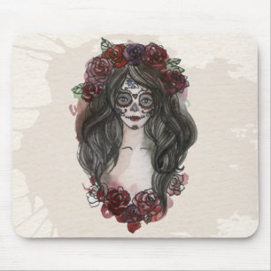 Simple Hand-draw Dia de los Muertos Mousepad Muismat