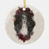 Simple Hand-draw Dia de los Muertos | Versiering Keramisch Ornament (Voorkant)