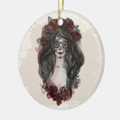 Simple Hand-draw Dia de los Muertos | Versiering Keramisch Ornament (Links)