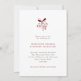 Simple Hand Drawn Bells Christmas Wedding Kaart