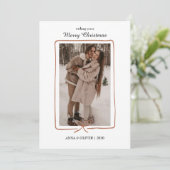 Simple Hand-Drawn Border Christmas Photo Card Save The Date (Staand voorkant)