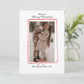 Simple Hand-Drawn Border Christmas Photo Card Save The Date (Staand voorkant)