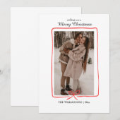 Simple Hand-Drawn Border Christmas Photo Card Save The Date (Voorkant / Achterkant)