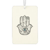 Simple Hand Drawn Floral Hamsa Hand Luchtverfrisser (Achterkant)
