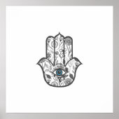 Simple Hand Drawn Floral Hamsa Hand Poster (Voorkant)