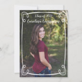 Simple Hand Drawn Lijst Photo Afstuderen Aankondiging (Voorkant)