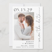 Simple Hand Lettered Script Typografie 4 Foto Save The Date (Voorkant)