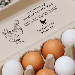 Simple Hand Sketch Personalized Chicken Eg Boerder Rubberstempel