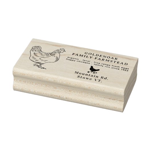 Simple Hand Sketch Personalized Chicken Eg Boerder Rubberstempel (Stempel)