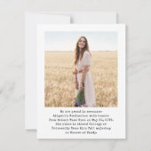 Simple Handwritten Script Name 2 Photo Typewriter Aankondiging (Achterkant)