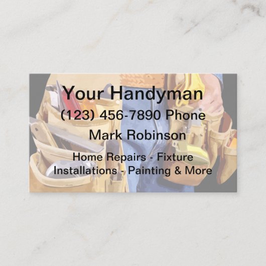 Simple Handyman Theme Visitekaartjes (Voorkant)