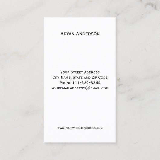 Simple Hanger Logo Visitekaartje (Achterkant)