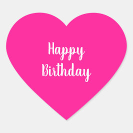Simple Happy Birthday Hot Pink Hart Sticker