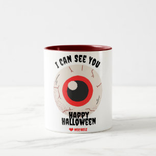 Simple Happy Halloween oog familie en vrienden Tweekleurige Koffiemok