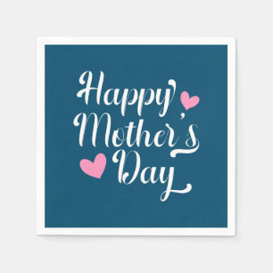 Simple Happy Moederdag Calligraphy Paper Napkin Servet