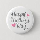 Simple Happy Moederdag Calligraphy | Pin-Button Ronde Button 5,7 Cm (Voorkant)