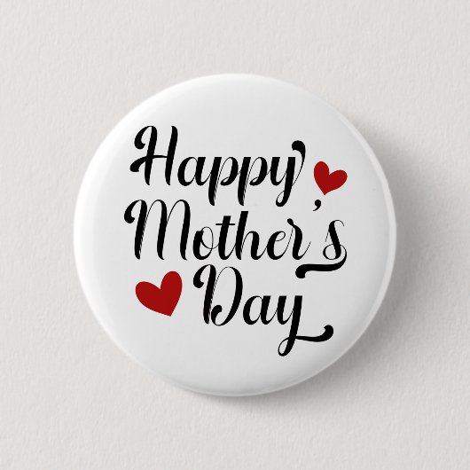Simple Happy Moederdag Calligraphy | Pin-Button Ronde Button 5,7 Cm (Voorkant)