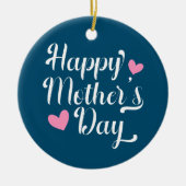 Simple Happy Moederdag Calligraphy | Versiering Keramisch Ornament (Voorkant)