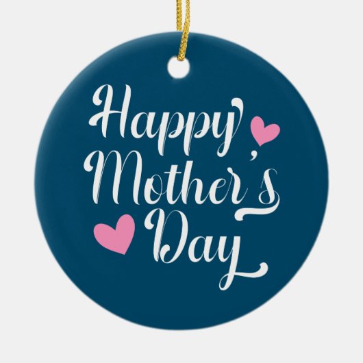 Simple Happy Moederdag Calligraphy | Versiering Keramisch Ornament (Voorkant)