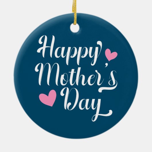 Simple Happy Moederdag Calligraphy | Versiering Keramisch Ornament (Achterkant)