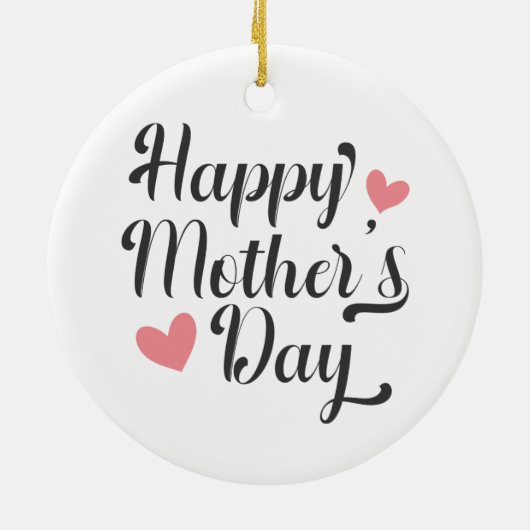 Simple Happy Moederdag Calligraphy | Versiering Keramisch Ornament (Achterkant)