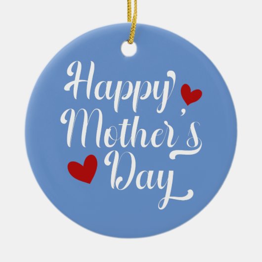 Simple Happy Moederdag Calligraphy | Versiering Keramisch Ornament (Voorkant)