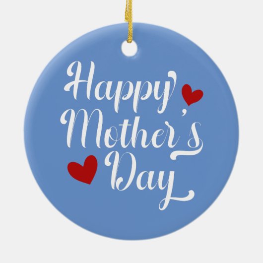 Simple Happy Moederdag Calligraphy | Versiering Keramisch Ornament (Achterkant)