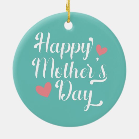 Simple Happy Moederdag Calligraphy | Versiering Keramisch Ornament (Achterkant)