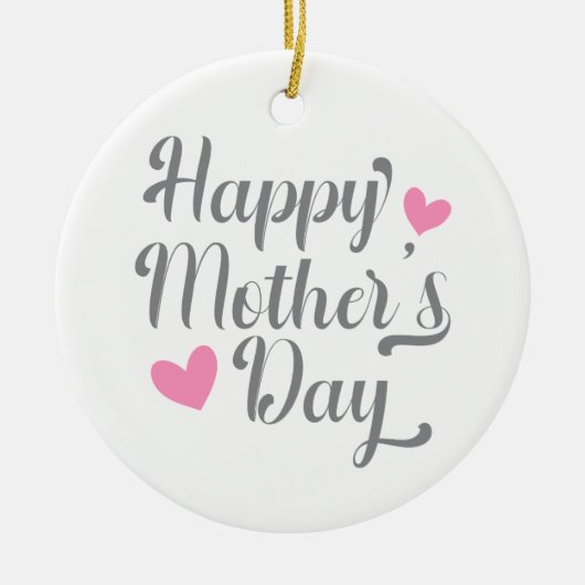Simple Happy Moederdag Calligraphy | Versiering Keramisch Ornament (Voorkant)