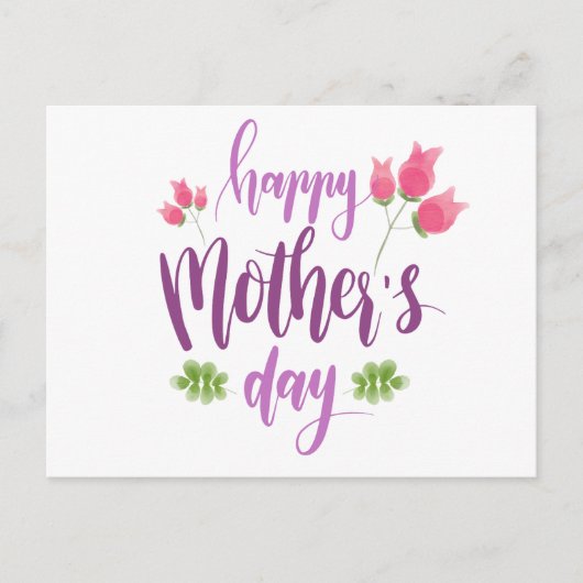 Simple Happy Moederdag Floral | BRIEFKAART (Voorkant)