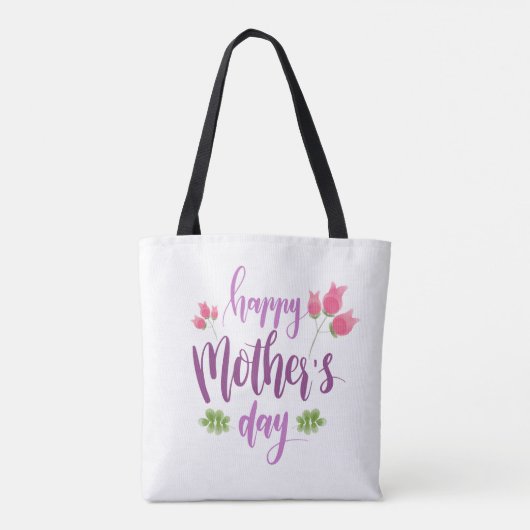 Simple Happy Moederdag Floral | Canvas tas (Achterkant)