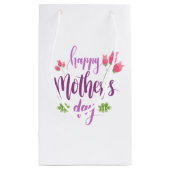 Simple Happy Moederdag Floral | Gift Bag Klein Cadeauzakje (Achterkant)