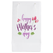 Simple Happy Moederdag Floral | Gift Bag Klein Cadeauzakje (Voorkant)