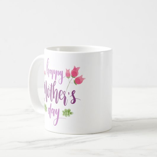 Simple Happy Moederdag Floral | Koffie-Mok Koffiemok (Voorkant links)