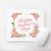 Simple Happy Moederdag Floral Lijst Mousepad Muismat (Met muis)