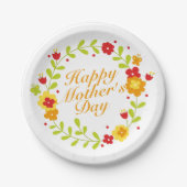 Simple Happy Moederdag Floral Paper Bord (Voorkant)