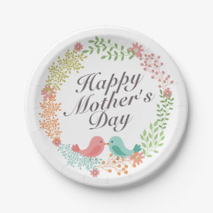 Simple Happy Moederdag Floral Paper Bord