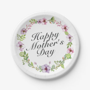 Simple Happy Moederdag Floral Paper Bord