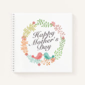 Simple Happy Moederdag Floral Wreate Notitieboek (Voorkant)