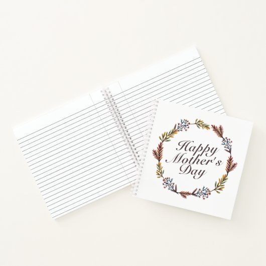 Simple Happy Moederdag Floral Wreate Notitieboek (Binnen)