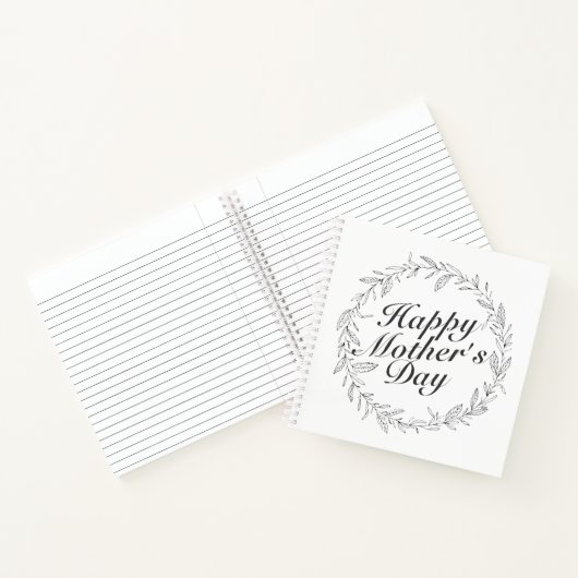 Simple Happy Moederdag Floral Wreate Notitieboek (Binnen)