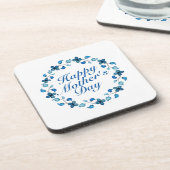 Simple Happy Moederdag Floral Wreate Onderzetter (Linkerzijde)