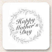 Simple Happy Moederdag Floral Wreate Onderzetter (Voorkant)