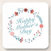 Simple Happy Moederdag Floral Wreate Onderzetter (Voorkant)