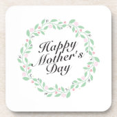 Simple Happy Moederdag Floral Wreate Onderzetter (Voorkant)