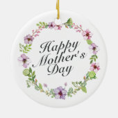 Simple Happy Moederdag Floral Wreate Ornament (Achterkant)